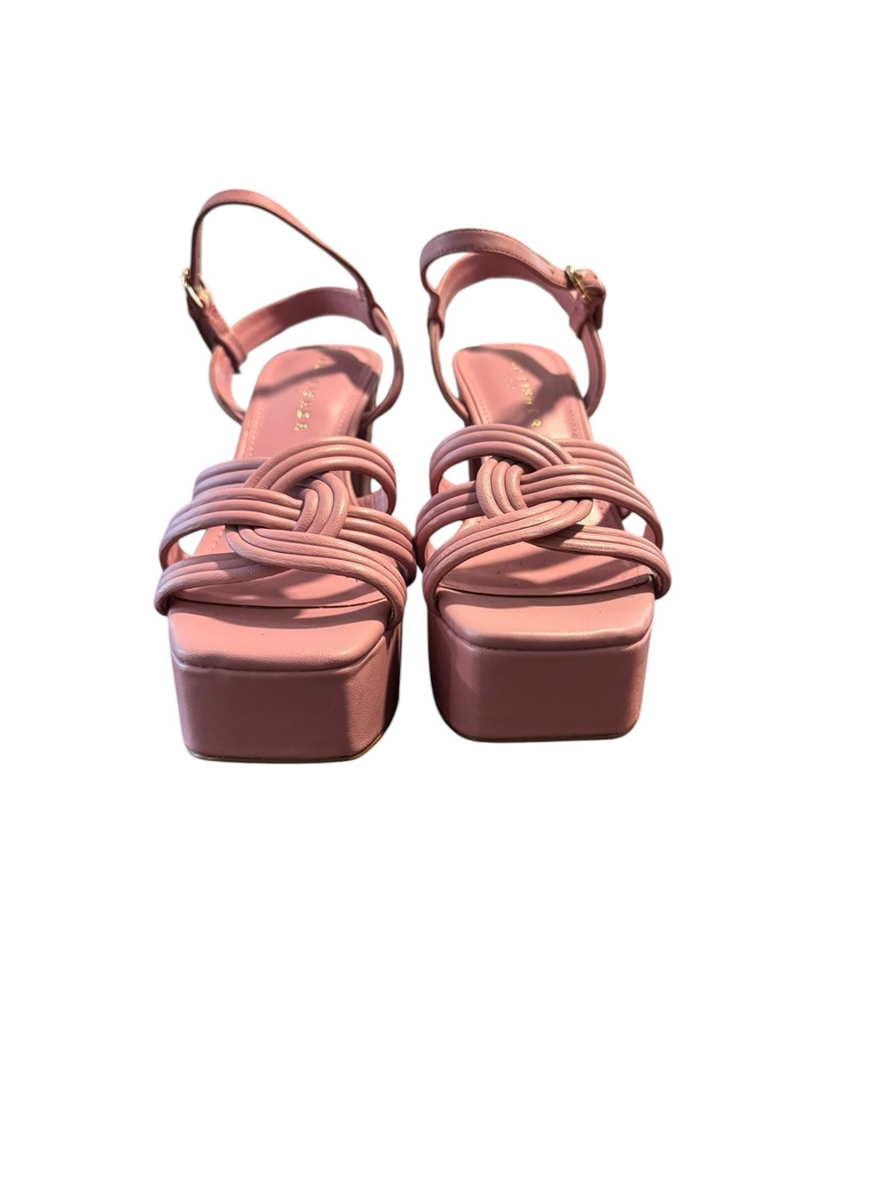 Marc Fisher Pink Knotted Strap Block Heel Sandals - Picture 3 of 6